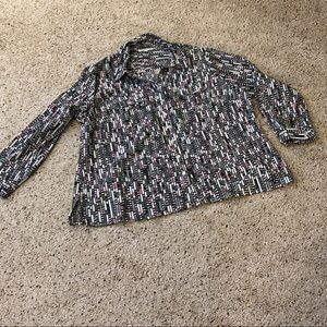 Notations Black and White Button Down Shirt